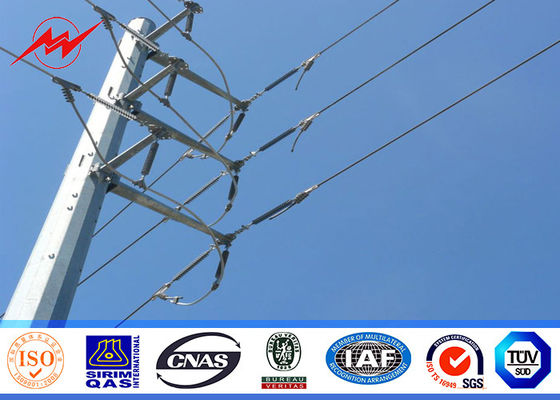 10M baja galvanis Kutub Daya Listrik untuk jalur transmisi 69KV