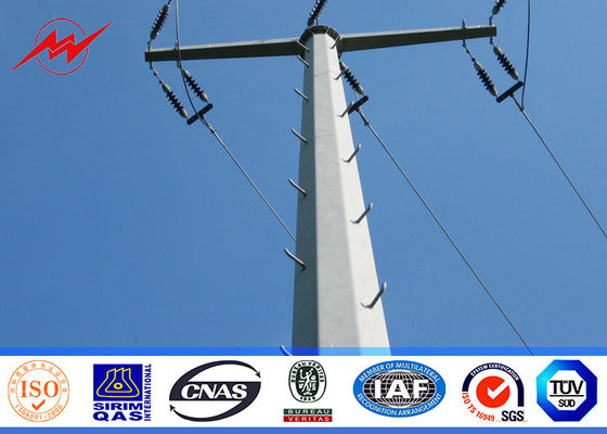 10M baja galvanis Kutub Daya Listrik untuk jalur transmisi 69KV