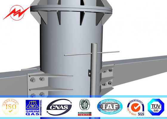 11M baja galvanis tiang daya listrik untuk saluran transmisi overhead