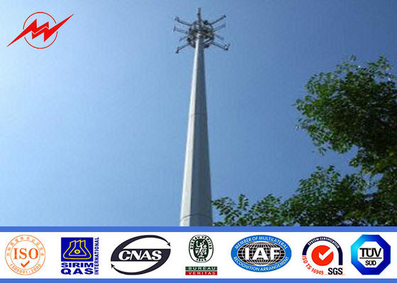 Customized 100 FT Galvanized Mono Pole Tower untuk Distribusi Komunikasi