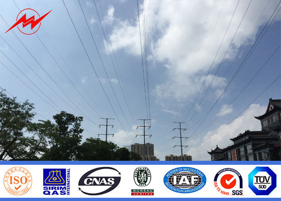 8M 3mm Tiang Tenaga Listrik Q345 dengan Bitumen untuk Transmisi 69KV