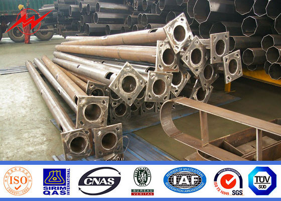 Lapisan powder coating 25m pusat tiang tiang dengan pencahayaan tinggi dengan sistem pengangkat