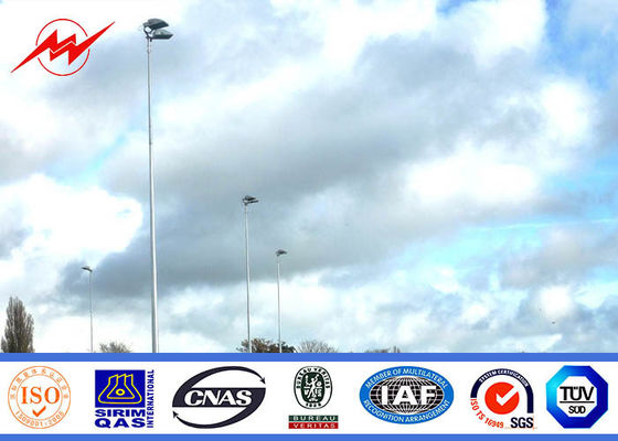 30M 8 Lamps Outdoor High Mast Pole untuk Penerangan Bandara dengan Lifting System
