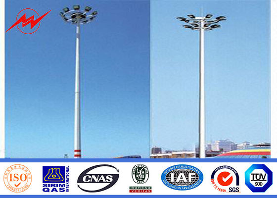 30M 8 Lamps Outdoor High Mast Pole untuk Penerangan Bandara dengan Lifting System