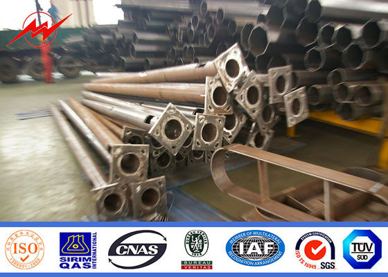 8m lengan tunggal hot dip galvanis baja tiang untuk penerangan jalan