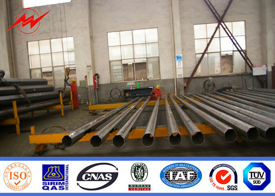 8m lengan tunggal hot dip galvanis baja tiang untuk penerangan jalan