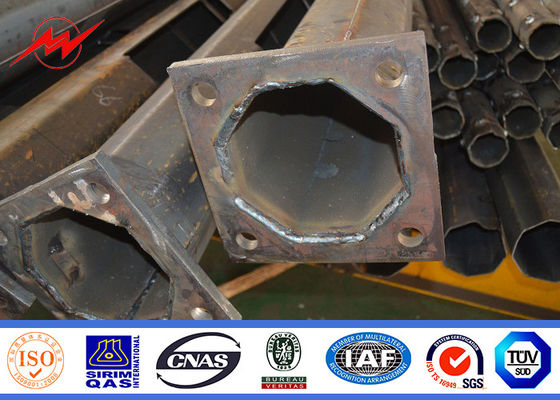 Dual Outreach 12M Galvanized Steel Pole Powder Coating untuk Pencahayaan Jalan