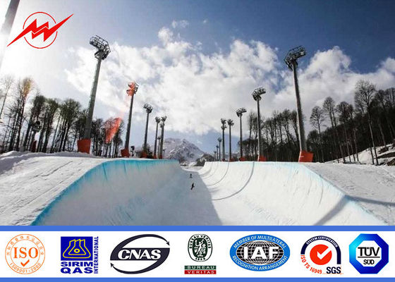 Tiang tiang tiang bulat 35m untuk penerangan taman dengan sistem pengangkat