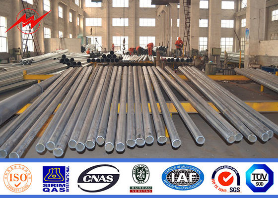 132KV Q345 Material 4mm Electric Power Pole 3 Bagian dengan Climbing Rung