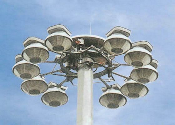 55m Hot dip galvanization ourdoor High Mast Pole for seaport lighting