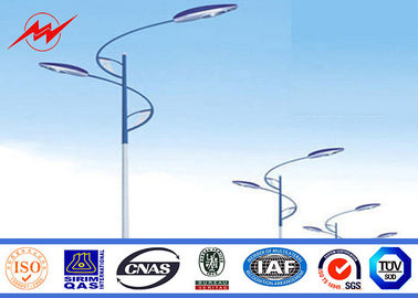 Tiang Lampu Jalan Galvanis Baja Palang Tunggal Poligonal
