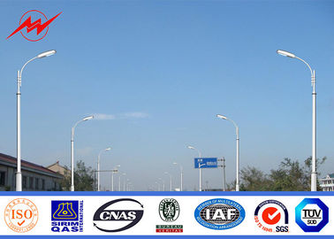 Tiang Lampu Jalan Galvanis Baja Palang Tunggal Poligonal