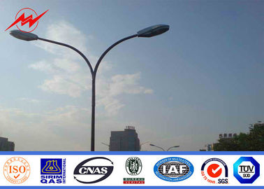 Tiang Lampu Jalan Galvanis Baja Lengan Palang Ganda Bulat Q345