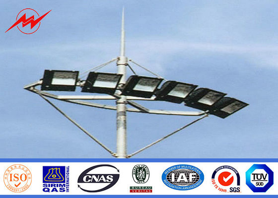 Soccer field 30 meter galvanized High Mast Pole with lifting system