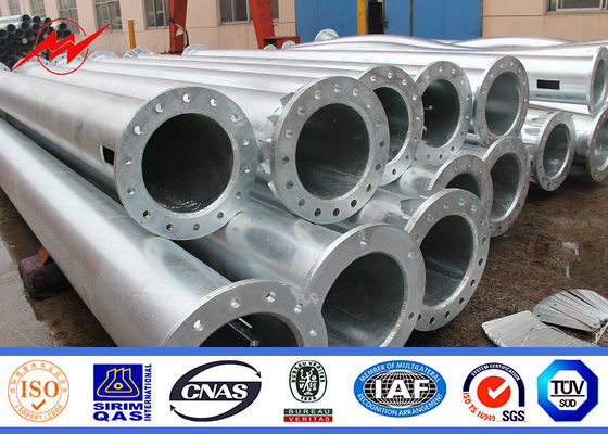 Driveway 2.5mm Painting Galvanized Steel Pole One Section with Two Cross Arm