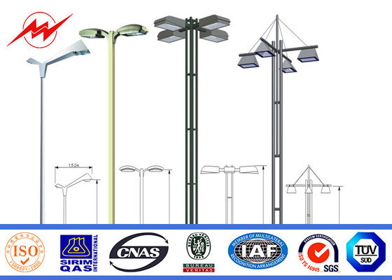 HDG 3mm Painting Galvanized Steel Pole One Section for Road Lighting