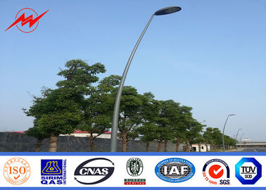 9m Q235 Single Arm Polygonal Galvanized Light Pole