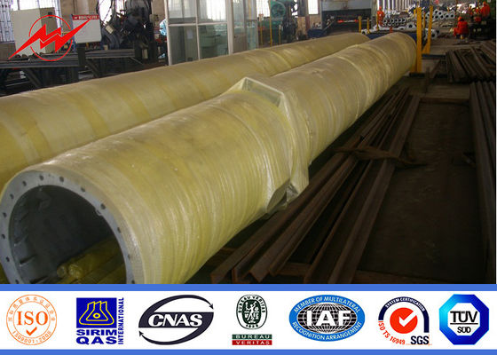 Tubular Telecommunication Monopole Transmission Tower With Powder Coating