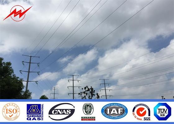 Electricity Utilities Polygonal Electrical Power Pole For 110 KV Transmission