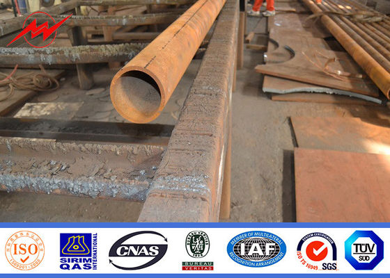 11m Powder Coating Double Arm Street Parking Light Poles Waterproof Hot Rolled Steel