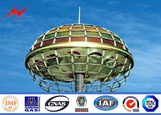 HDG Painting 70M High Mast Pole with Lifting System for Plaza Lighting