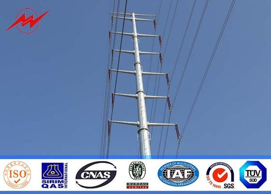 12M 650DaN Steel Utility Pole 3mm thickness Gr65 material for 110kv Distribution Power with 345 mpa