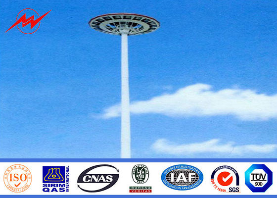 Galvanized Tapered 30m High Mast Light Pole , Residential Outdoor Light Poles