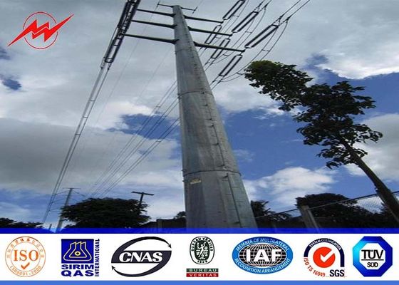 13M 6.5KN 3mm Steel Utility Pole for 230kv termination tower with galvanization surface