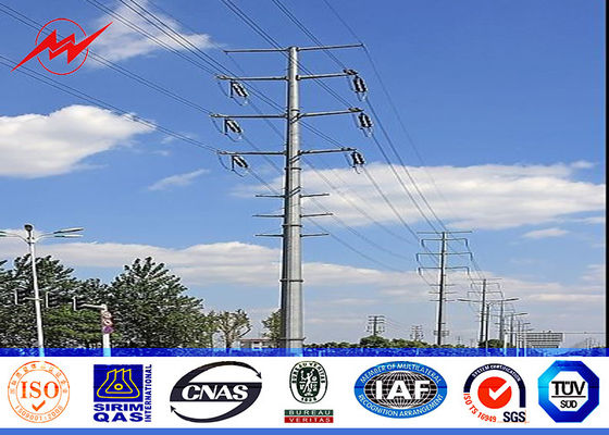 33 Kv High Tension Line Steel Tubular Pole Bitumen Protection