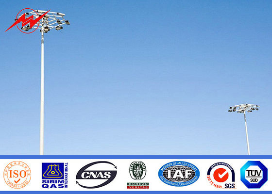Plaza 12 Lamps Circle 30M High Mast Light Pole , 14 m Square Light Poles