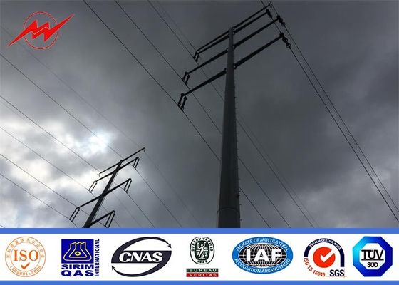 High Strength Q235 Galvanized Straight Metal Utility Poles Columniform