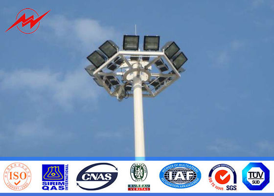 Oil Gas Station 50m Galvanized Three Sections Outdoor Light Pole , ISO9001