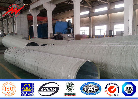 Gr50 8mm 70 FT Steel Electrical Power Pole With Galvanization Painting