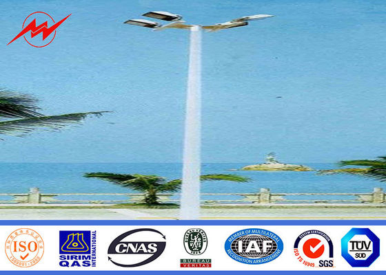 Professional 25m 8 Sides Galvanized Steel Outdoor Square Light Pole 10  KV ~550 KV