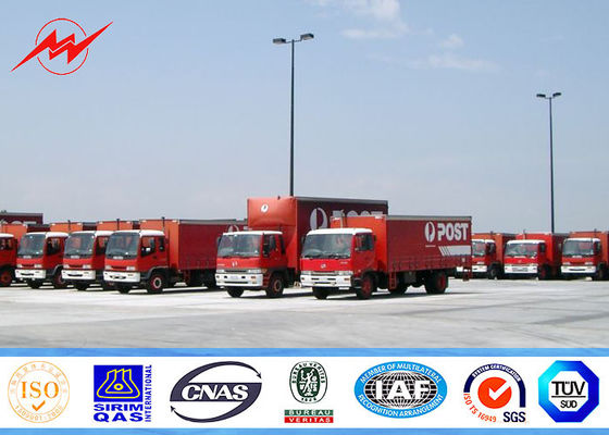 10m Conical Tapered Parking Lot Light Pole , Square Exterior Light Poles