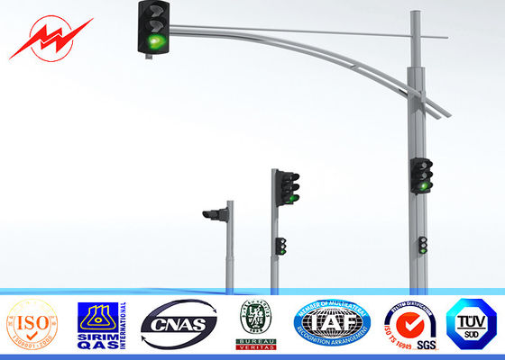 Custom 4.5m Height Galvanized Traffic Light Signs With Single Bracket