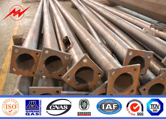 Tiang Lampu Jalan Surya Standar ISO, Tubular Steel Pole 6-15m Warna Disesuaikan