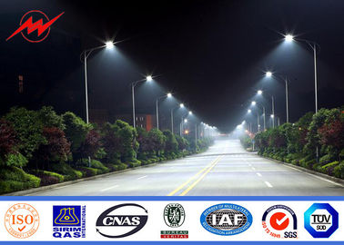 Hdg 9m Galvanized Street Light Pole Powder Coating Dengan Cross Arms