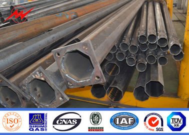 Hdg 9m Galvanized Street Light Pole Powder Coating Dengan Cross Arms