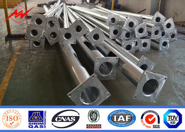 Hdg 9m Galvanized Street Light Pole Powder Coating Dengan Cross Arms