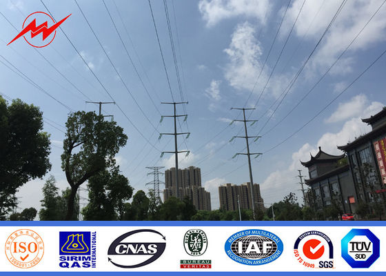 6mm Polygonal 60FT Electrical Utility Poles With Cross Arm Corrosion Resistance