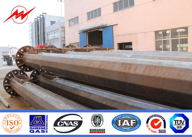 1-30mm Galvanized Electric Steel Pole Untuk Transmisi Daya Dengan Flange Dan Anchor Bol