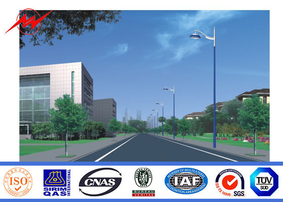 Garden Single Arm 10m Q235 Street Lamp Pole With Hot Dip Galvanization