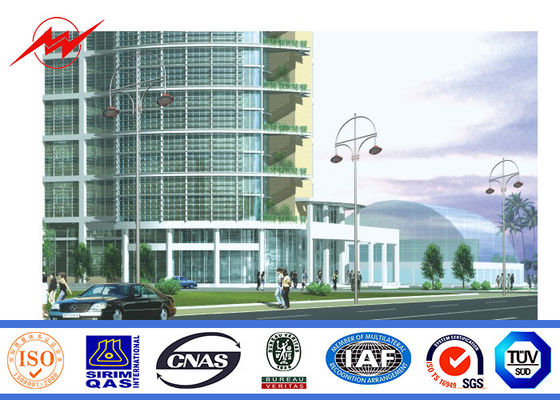 Garden Single Arm 10m Q235 Street Lamp Pole With Hot Dip Galvanization