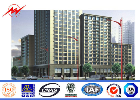 Garden Single Arm 10m Q235 Street Lamp Pole With Hot Dip Galvanization