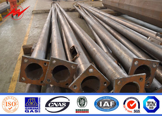 12 M 3,5mm Tiang Lampu Jalan Ganda, Tiang Tubular Baja 15 Tahun Warrenty