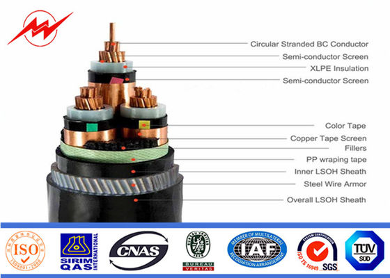 XLPE Insulated Multi Cores Medium Voltage Cable For Power Transmission
