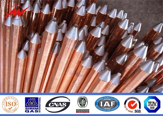High Conductivity Copper Ground Rod 1/2" 5/8" 3/4" Threaded Flat Pointed
