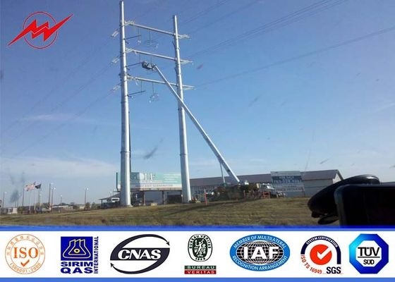 23M Class A Galvanized Electrical Power Pole For 132KV Transmission Distribution with 6mm thickness