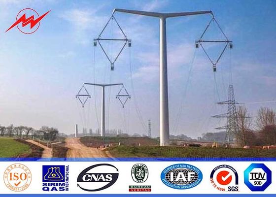 Conical 12.2m 1280kg Load Steel Utility Pole For Power 65kv Distribution